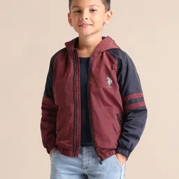 U.S. Polo Assn. Kids Boys Hooded Colourblocked Casual Bomber Jacket-picture-21