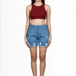 Chemistry Women Mid-Rise Regular Fit Denim Shorts-image-26