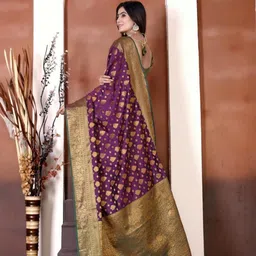 jayant creation Purple Art Silk Barasi Sarees image 3