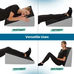 SLEEPSIA Memory Foam Wedge Pillow - Grey (Free Size) image 4