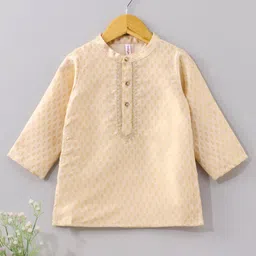 Babyhug Full Sleeves Kurta All Over Printed - Beige-picture-16