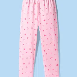 Tango Single Jersey Knit Full Length Lounge Pant with Star Print - Pink-image-27