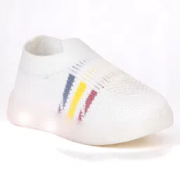 Lil Lollipop Mesh Detailed Placement Striped LED Shoes - White-picture-14