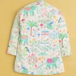 BAESD Boys Ethnic Motifs Printed Regular Sequinned Kurta with Pyjamas image 3