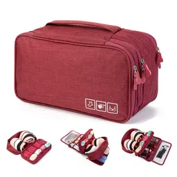 MOMISY Portable Storage Multipurpose Travel Bag -(Wine Red) image 2