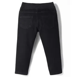 Babyhug Cotton Denim Full Length Washed Jeans With Stretch - Black image 2