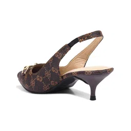 JM Looks Women Printed Pointed Toe Kitten Heels Sandals image 5