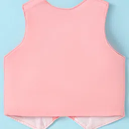 Dapper Dudes Full Sleeves Abstract Printed 3 Piece Party Suit Set With Cap & Bow Set - Peach image 3