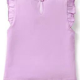 Babyhug Cotton Knit Frill Sleeves T-Shirts with Cup Cake & Heart Print Pack Of 3 - Mauve Yellow & Pink image 3