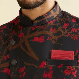 Manyavar Men Self-Design Mandarin Collar Long Sleeves Sherwani Set image 2