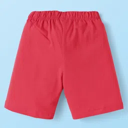 Babyhug Cotton Knit Half & Full Sleeves Night Suits with Vehicle Print & Stripes - Yellow White & Red image 5