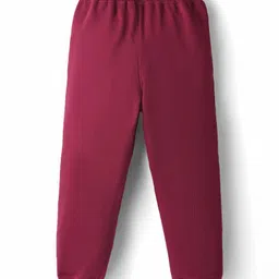 Primo Gino 100% Cotton Knit Terry Oversized Drop Shoulder Full Sleeves High Neck Zipper Sweatshirt with Print at Front & Back and Jogger Set- Maroon image 5