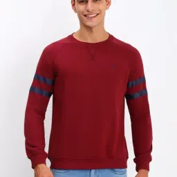 Allen Solly Maroon Cotton Regular Fit Printed Sweatshirt-image-54