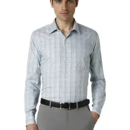 Van Heusen Blue Slim Fit Checks Shirt-picture-27