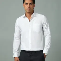 Arrow White Cotton Slim Fit Self Pattern Shirt-picture-10