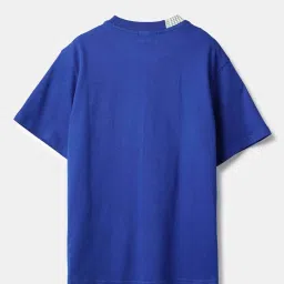 United Colors of Benetton Boys Blue Cotton Graphic Tshirt image 2