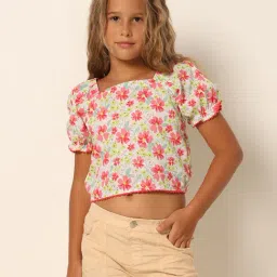 VERO MODA GIRL White Floral Print Crop Top-image-78