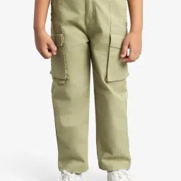 Ed-a-Mamma Green Cotton Regular Solid Trouser-image-99