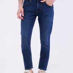 Spykar Dark Blue Cotton Slim Fit Jeans-picture-48