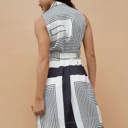 Code by Lifestyle White Printed A-Line Dress image 2