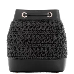 Guess Black Woven Bucket Bag image 2