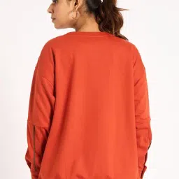 FEMMELLA Rust Relaxed Fit Solid Sweatshirt image 2