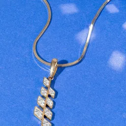 Mia by Tanishq Women 14K Yellow Gold Natural Diamond Pendant - 1.17gm-picture-21