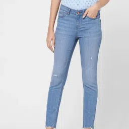 Vero Moda Blue Skinny Fit Distressed Jeans-picture-26