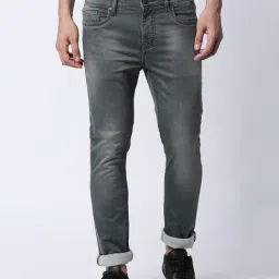 Dragon Hill Dark Grey Slim Fit Lightly Washed Jeans-picture-39