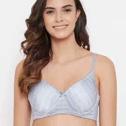 Clovia Grey Geometric Print T-Shirt Bra-picture-12