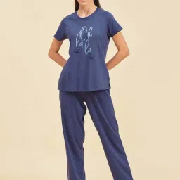Sweet Dreams Yankees Blue Printed T-Shirt Pyjamas Set-picture-26