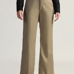 TAHVO Beige Solid Viscose Trousers-picture-11