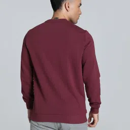 Puma Maroon Regular Fit Texture Sweatshirt image 2