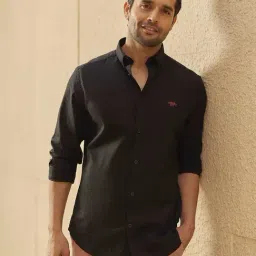 ANDAMEN Black Slim Fit Shirt-image-64