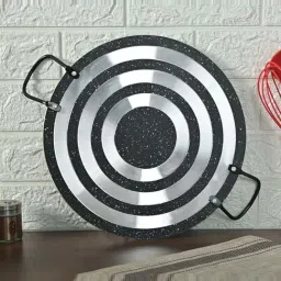 Femora Black Forged Aluminum 3 Non-Stick Tawa with Both Side Handle image 3