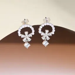 Touch925 925 Silver Blossom Arch Drop Earrings-image-24