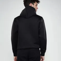 celio celio* Black Solid Regular Fit Hooded Sweatshirt image 2