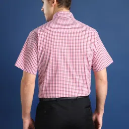 Hancock White Cotton Slim Fit Checks Formal Shirt image 2