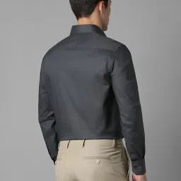 Louis Philippe Grey Cotton Regular fit Print Formal Shirt image 2