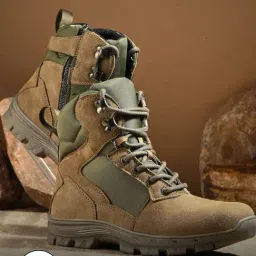 Hoversole Men's Warrior Green Derby Boots-image-79