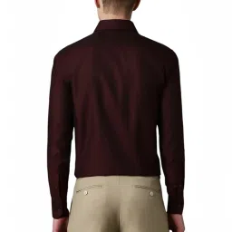 Louis Philippe Maroon Cotton Regular Fit Printed Shirt image 2