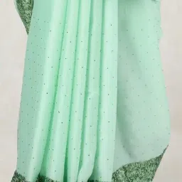 Soch Green Satin Embellished Saree with Unstitched Blouse image 4