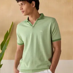 Andamen Green Cotton Regular Fit Polo T-Shirt-image-18