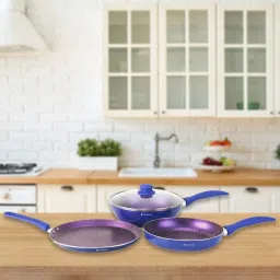 Wonderchef ?Blue Aluminium Cookware 4 Piece Set image 2