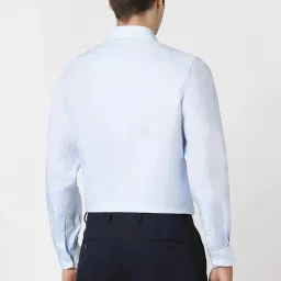 Van Heusen Blue Cotton Regular Fit Self Pattern Shirt image 2