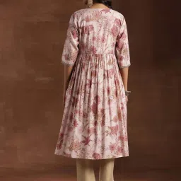 Libas Pink Embroidered A Line Kurta image 2