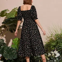 Bolly Lounge Girls Black Floral Party Dress image 2