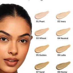 MILA BEAUTE Matte Finish Perfect Cover Foundation With Hyaluronic Acid- 30 ml- Honey 08 image 3