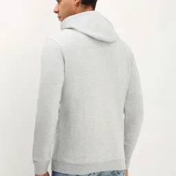 Allen Solly Grey Regular Fit Texture Hooded Sweatshirt image 2