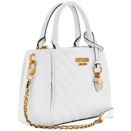 GUESS White Quilted Satchel image 2